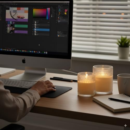 VENTA Realistic Glow Flameless Candles | Decorative Set of 2 in White Dotted Glass with Remote & Timer | Decorative Table ...