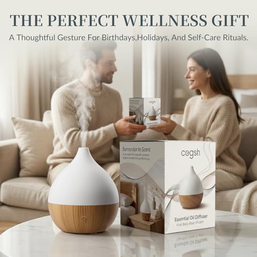 Cegsin Essential Oil Diffuser with Adapter, 100ml Small Aromatherapy Scent Machine for Home & Office Desk, 7 Color LED Coo...