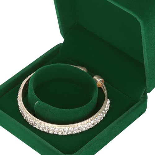 LETURE 4 Pieces Classic Velvet Bracelet Bangle Pendant Necklace Gift Box, Travel Jewelry Box Display Storage Case for Gif...
