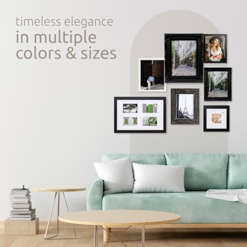 Kiera Grace Georgia Picture Frame, Holds a 5" x 7" Photo, 7" x 9" Large Plastic Picture Frame for Wall Hanging and Photo D...