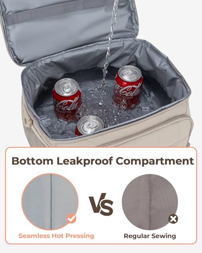 Puffer Cooler Bag 32 Cans Insulated Soft Sided Cooler Double Deck Collapsible Lunch Box for Picnic, Beach, Hiking, Campin...
