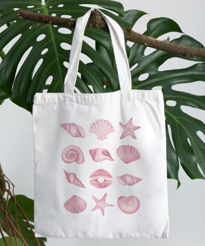 SZERE Beach Summer Canvas Tote Bag for Women Teen Girls Gifts Cute Small Travel Work Tote Bags Reusable Grocery Bags