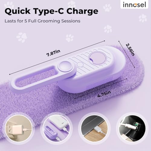Cat Steam Brush for Shedding, 4-in-1 Rechargeable Pet Grooming Brush for Cats & Dogs, Anti-Static, Massage, Cleaning & Com...