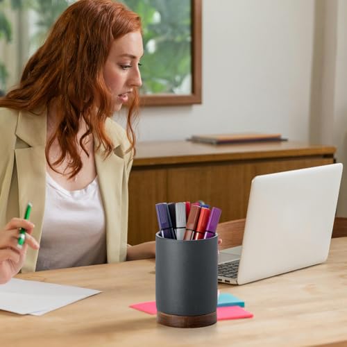 Pen Holder for Desk, Ceramic Pencil Organizer & Makeup Brush Holder, Office Decor and Desk Accessories,Perfect Office Orga...