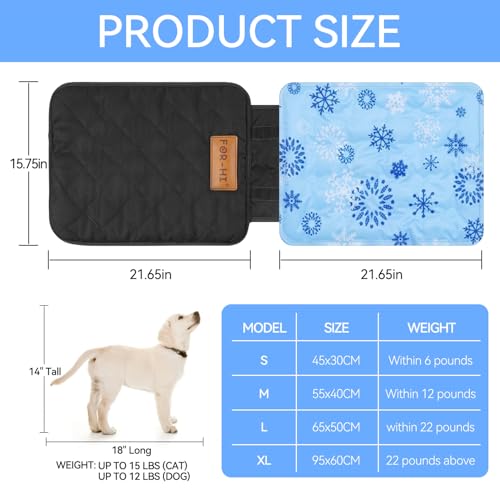 FOR-HI Summer Cooling Mat & Winter Warm Sleeping Pad. Washable Self Cool Pad for Small Dogs & Cats, Indoor Outdoor Pet Sle...
