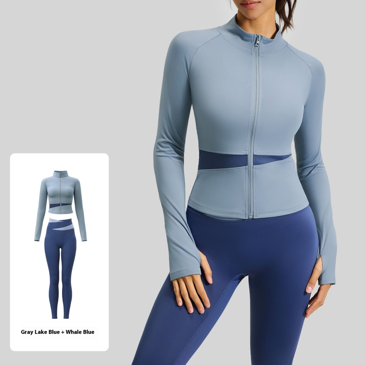 Juyi Tang Peach Color Matching Yoga Suit Nude Feel High Elastic Female