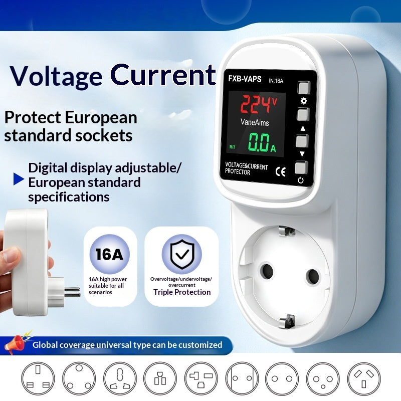 Self-Resetting Over Under Voltage Protection Socket Current Limit For Home Air Conditioner South Africa Standard Plug
