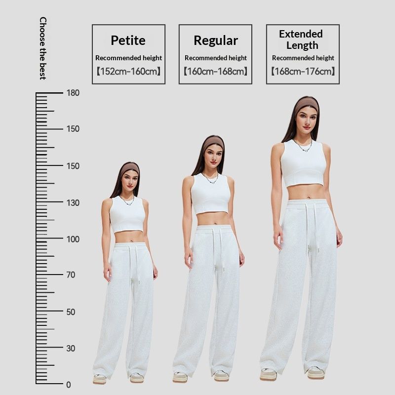 Womens Sporty Straight-Leg Pants SpringSummer High-Waisted Drawstring-Details Loose Yoga Trousers