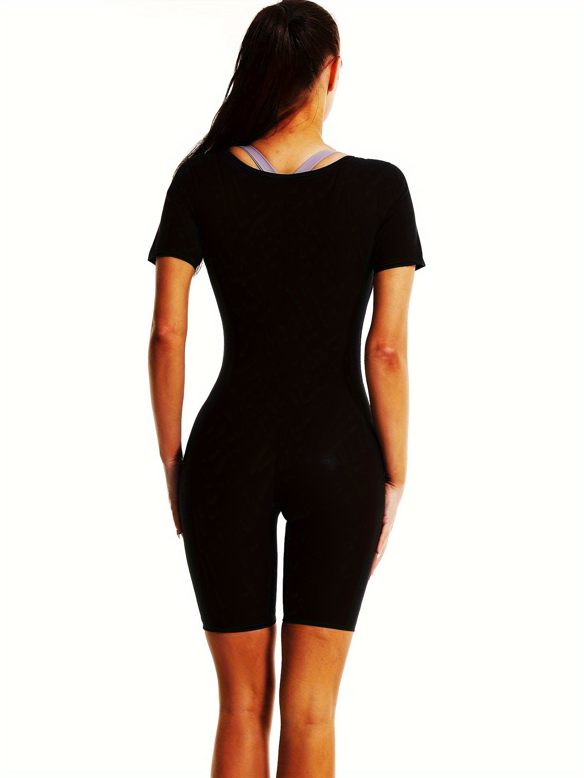 Sauna Suit Romper For Women Slimming Waist Trainer Vest 3 In 1 Sliming Full Body Shaper Gym Workout Top With Short Sleeve