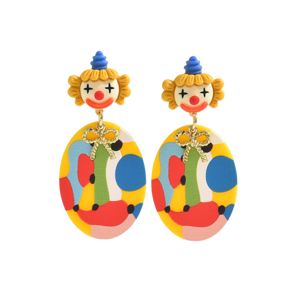 Unique European American Women Stud Earrings, Niche Premium Geometric Cartoon Character Doll Design, Versatile Daily Fashion Ear Jewelry