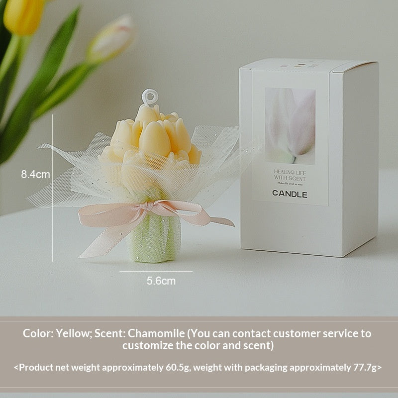 Tulip Bouquet Scented Candle Gift Item