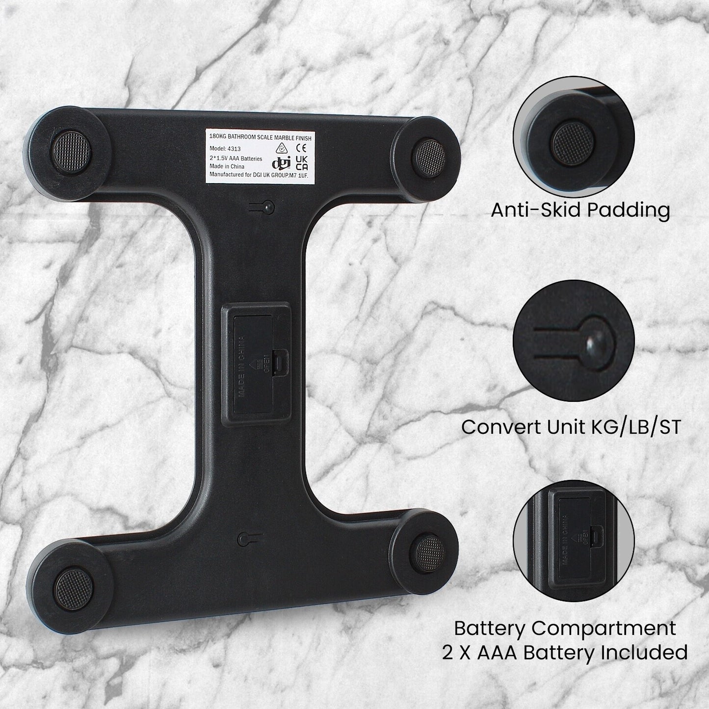 Digital Bathroom Scales 180KG Body Weight Weighing Scale Smart LED Electronic