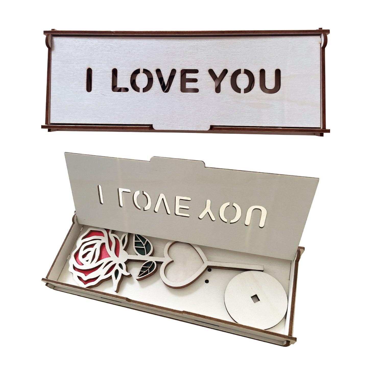 Mama Engraved Wooden Rose, 2-Layer Laser Cut Forever Rose With Base, Mother's Day Decorative Gift