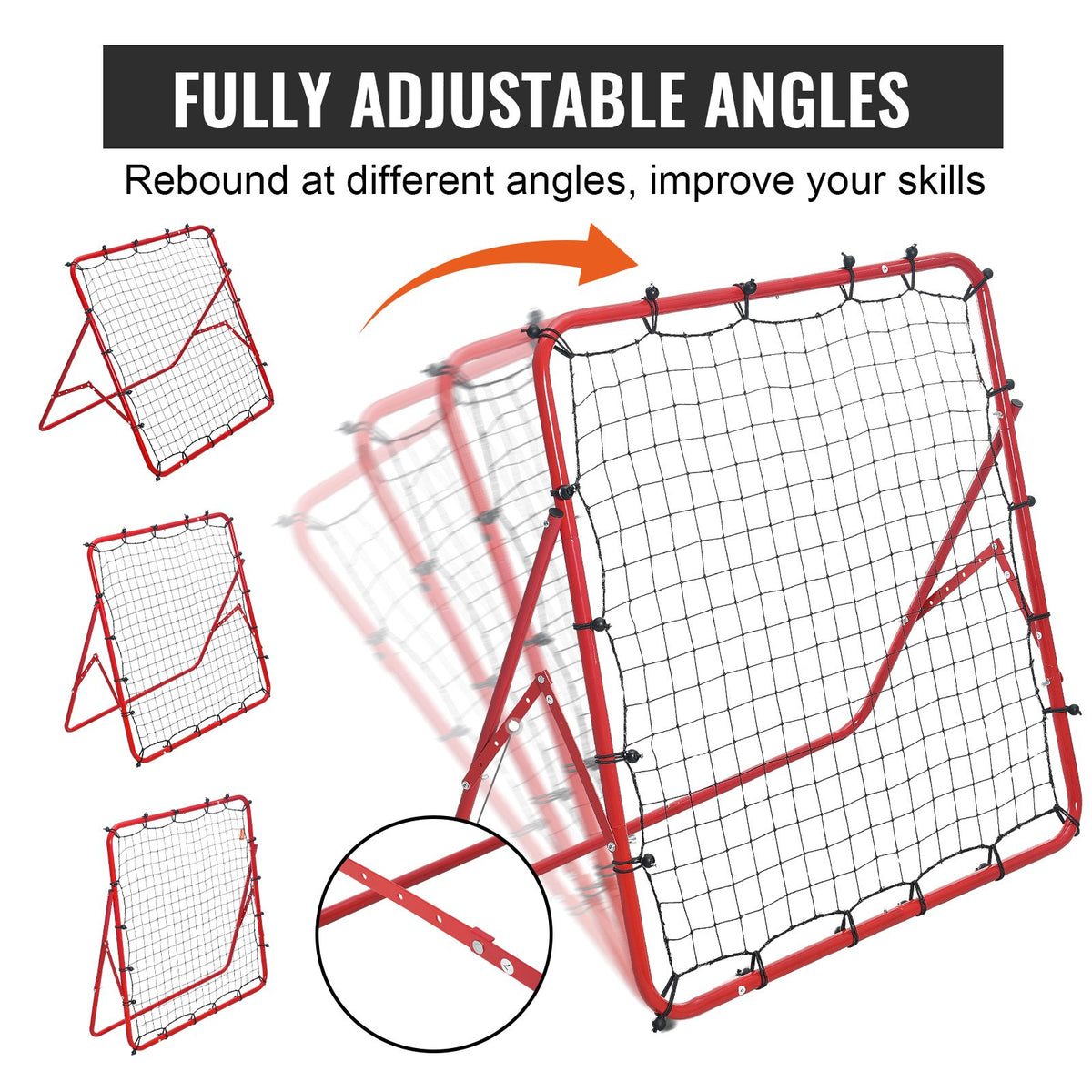 Soccer Rebounder Rebound Net, Kick-Back 39"x39", Portable Football Training Gifts, Aids & Equipment For Kids Teens & All Ages, Easy Set Up & Perfect Storage
