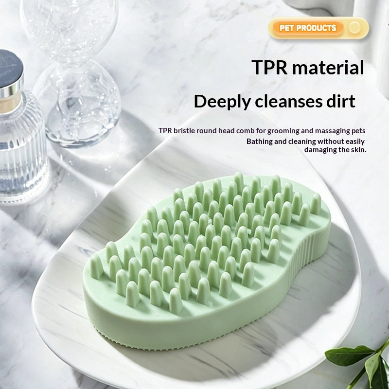 Pet Bath Brush Double-Sided Massage Brush Deshedding Brush