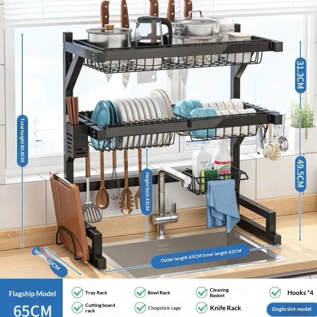 Multi-functional Home Kitchen Storage Rack Dish And Chopstick Draining Rack