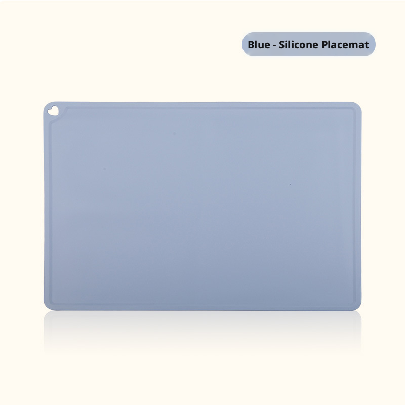 Non-slip pet placemat-blue-40 * 30cm-silicone-1 piece