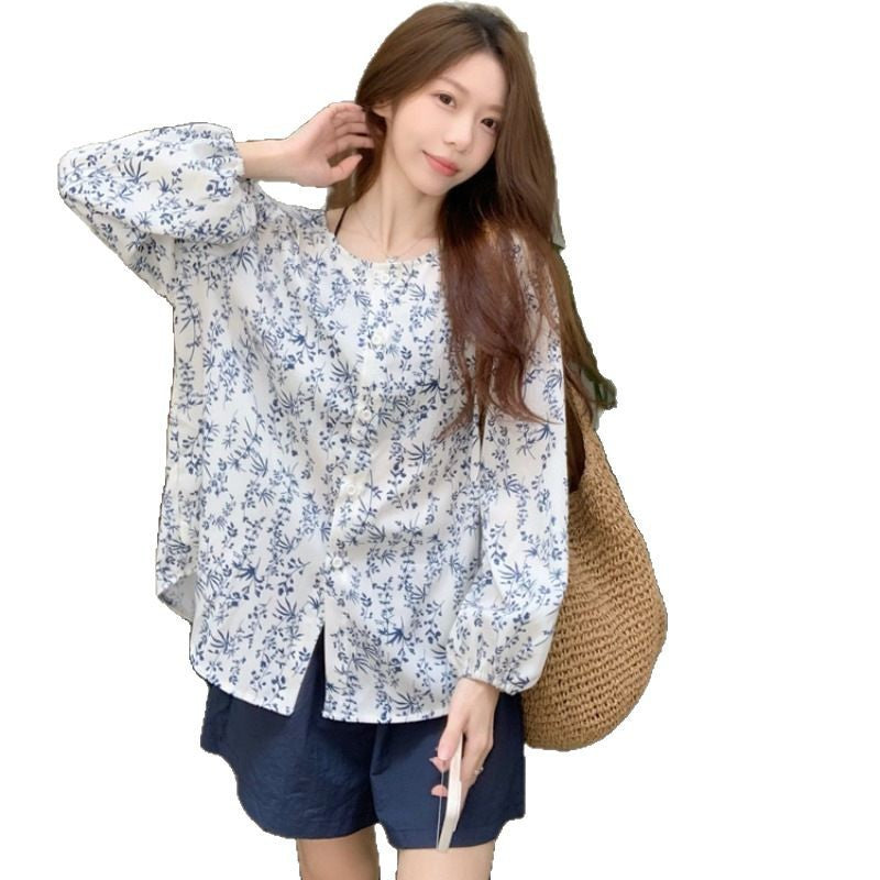 Vintage Floral Long-Sleeve Shirt For Women New Autumn Style