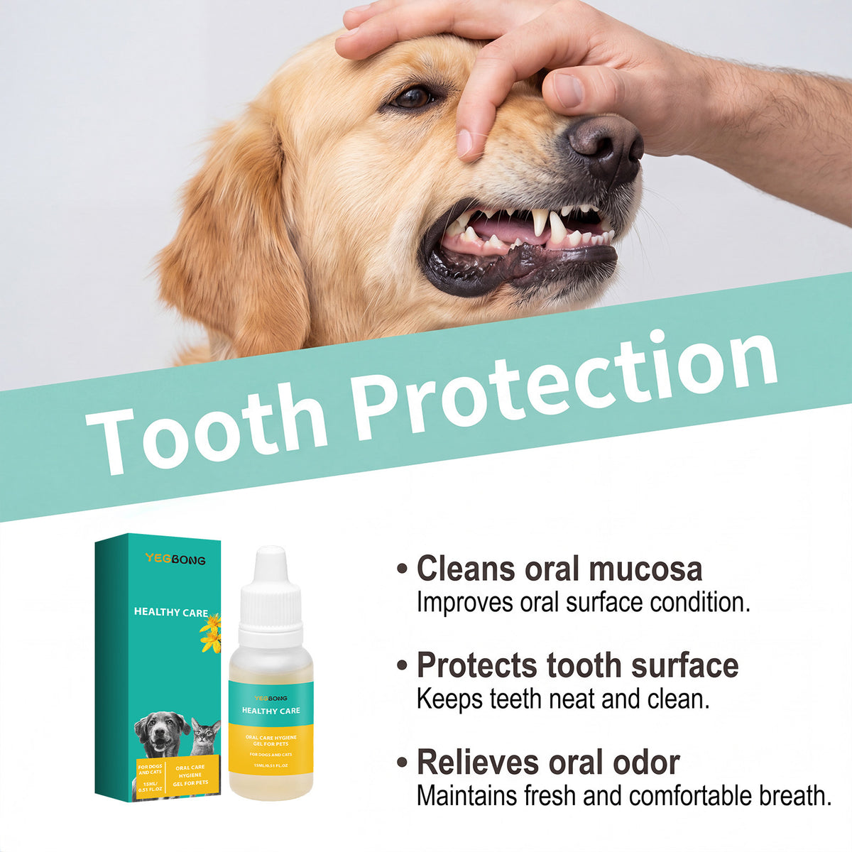 Yegbong Pet Oral Care Gel Gentle Cleaning Of Pet's Mouth, Freshening And Convenient Daily Care