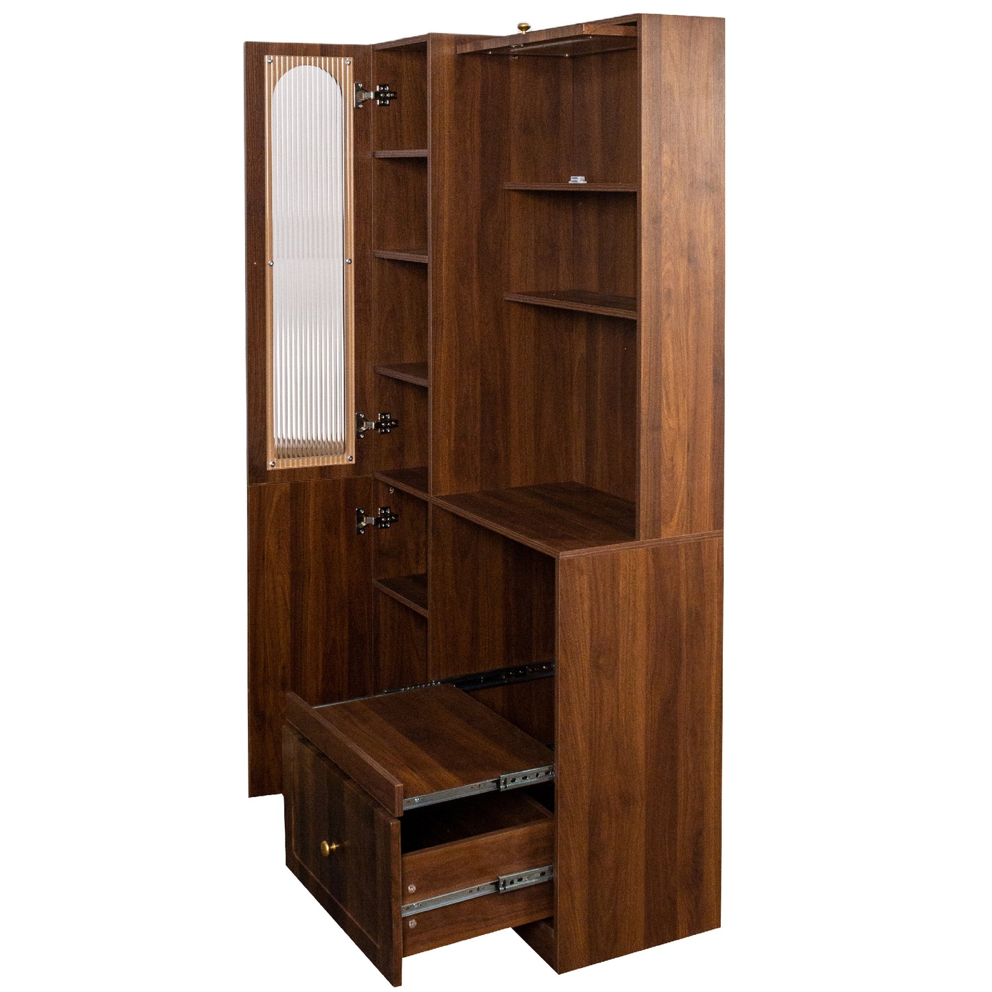 Kitchen Pantry Cabinet With Multi-functional Pull-out Multi-tier Storage Shelf,Farmhouse Storage Cabinet With 3Doors,Pantry Organizers For Kitchen,Dining Room