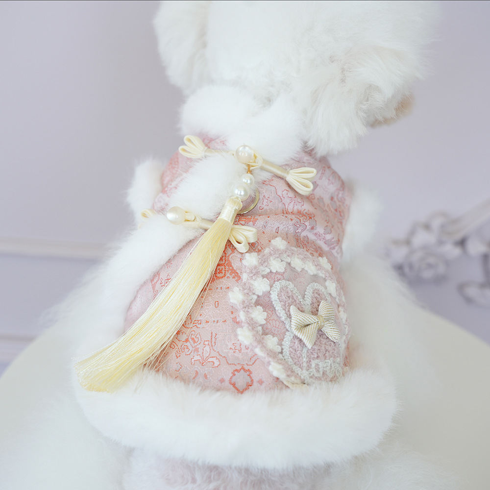 Chinese-style Tasseled Pet Clothing For Fall And Winter
