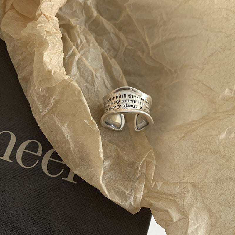 Korean-style Vintage English Letter Ring For Women