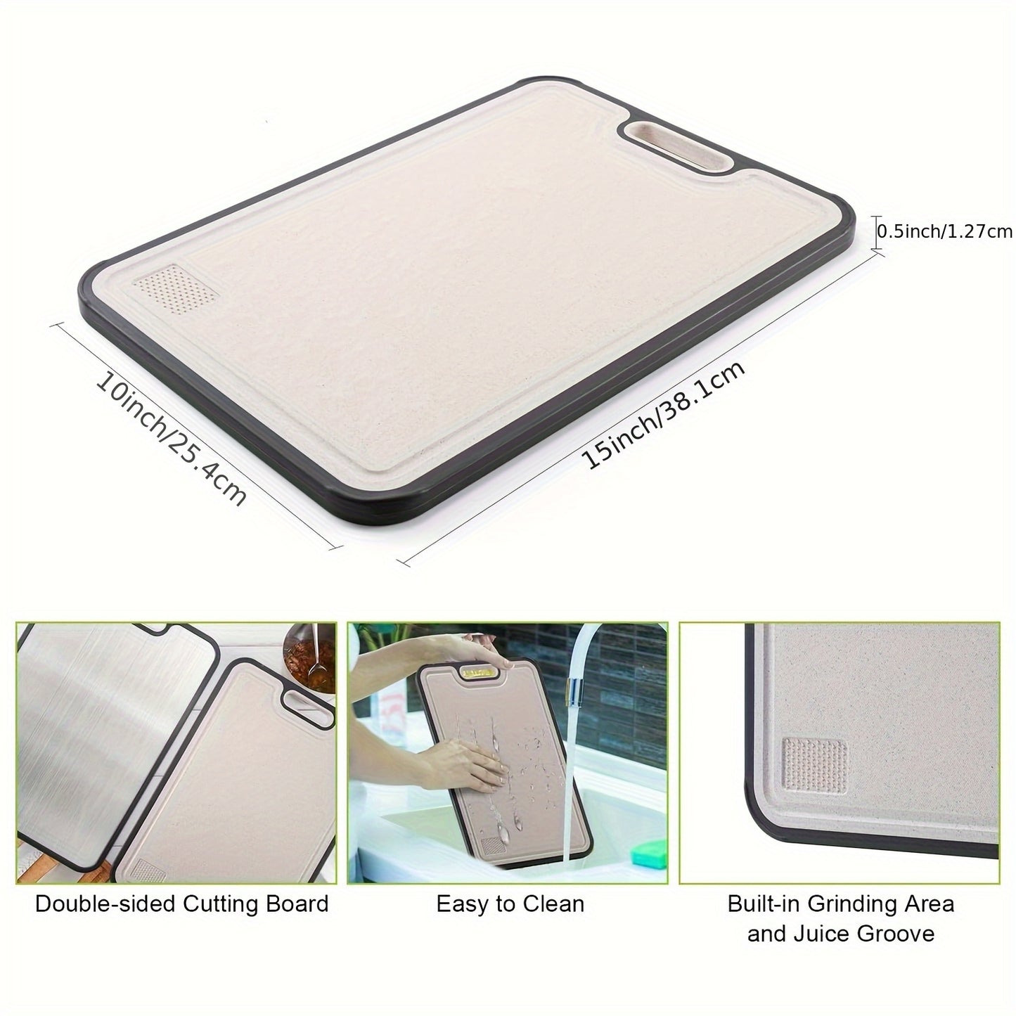 1 Double-sided Household Chopping Board - Anti-slip Base, Easy To Clean With Handle - Made Of Stainless Steel, Suitable For Meat, Vegetable And Fruit Families, Essential Kitchen Tools For Camping And