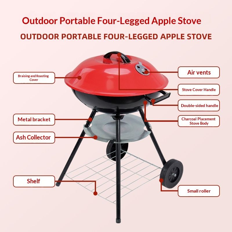 Portable Barbecue Grill For Outdoor Camping And Patios