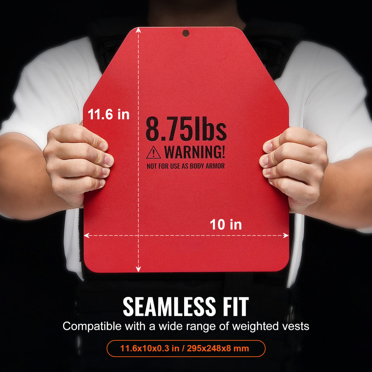 Weight Vest Plates, 8.75 LB Pairs, Premium Steel Weighted Plates, Contoured Ergonomic Fit WODs, Additional Weight For Weight Vests, For Strength Training, Running, Fitness, Heavy Workouts