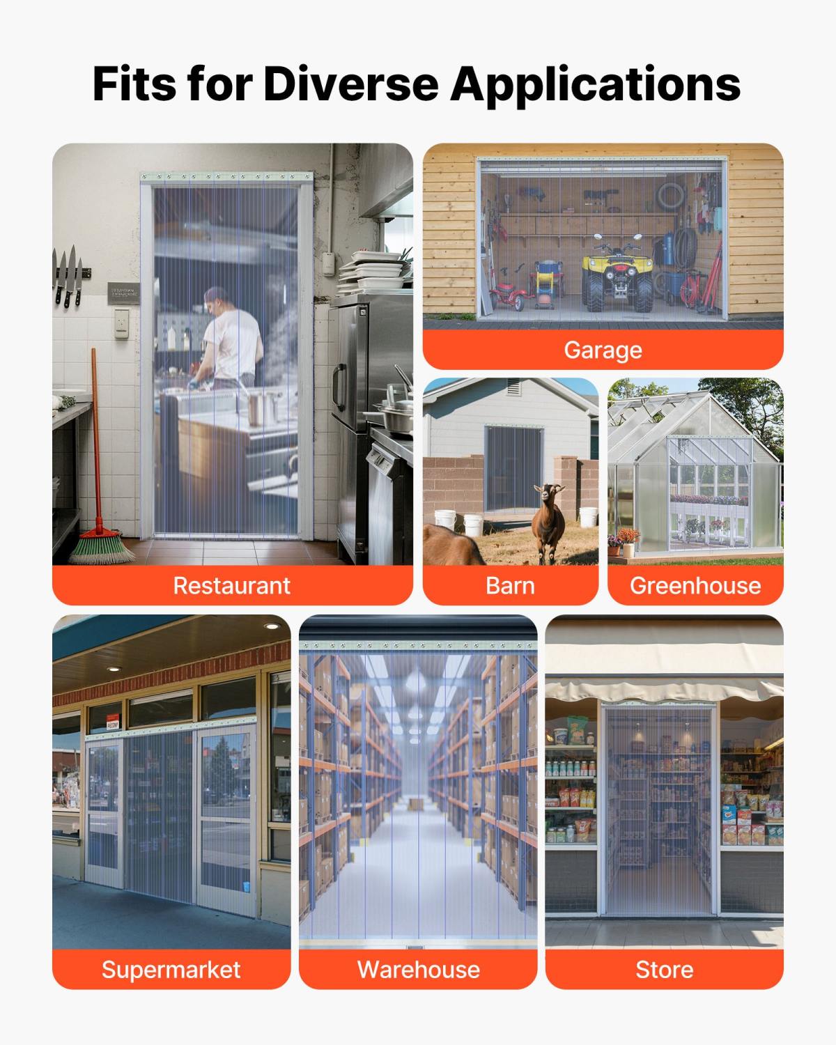 Clear PVC Strip Curtain, 50 Ft Length X 8 In Width, Ribbed Plastic Door Strip Bulk Roll, Walk In Freezer Cooler Curtain Strips For Doorways Of Supermarket, Garage, Warehouse, Pet Animal House