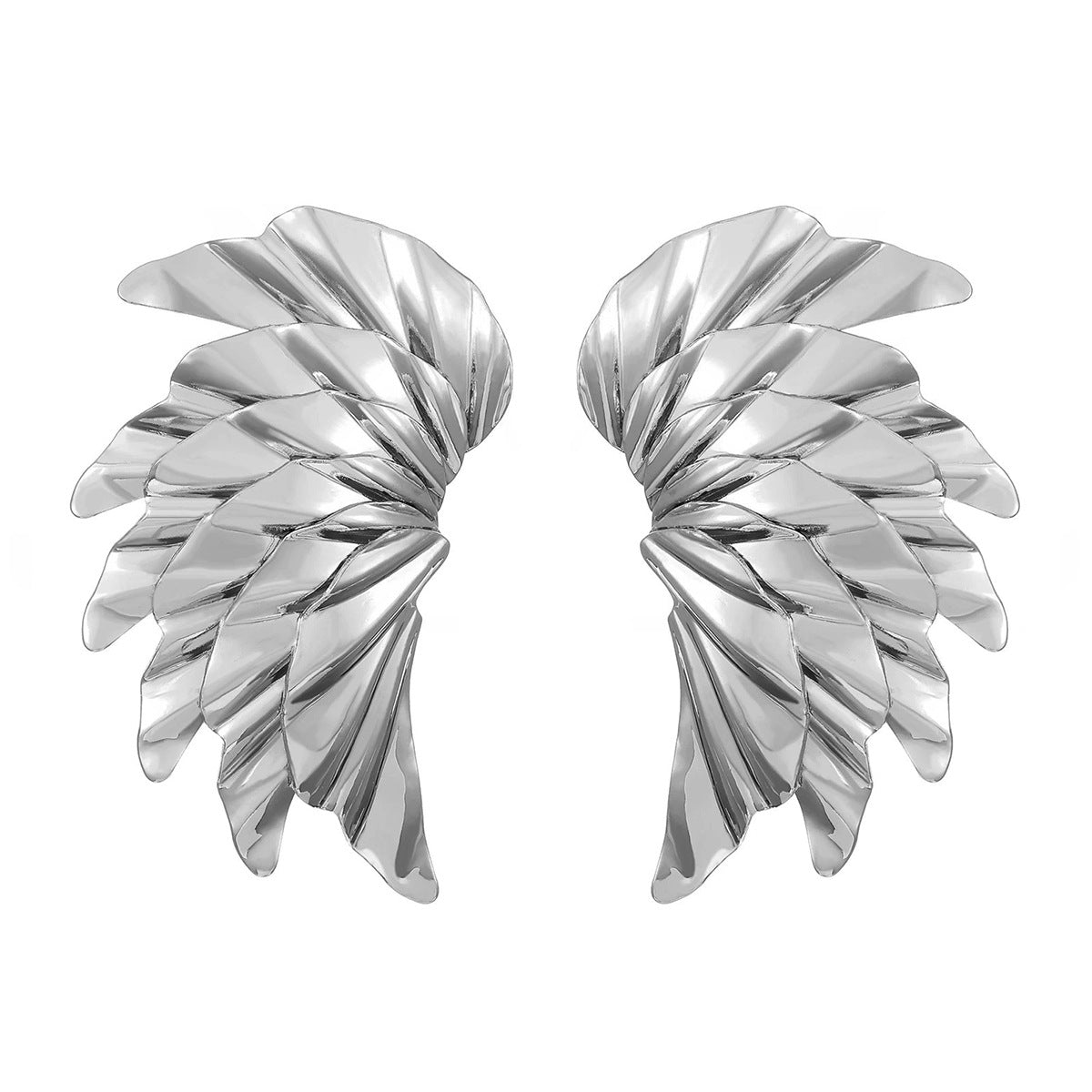 European Retro Geometric Petal Metal Earrings, Innovative Foldable Polished Surface Fashion Unique Design Women Daily Ear Ornaments