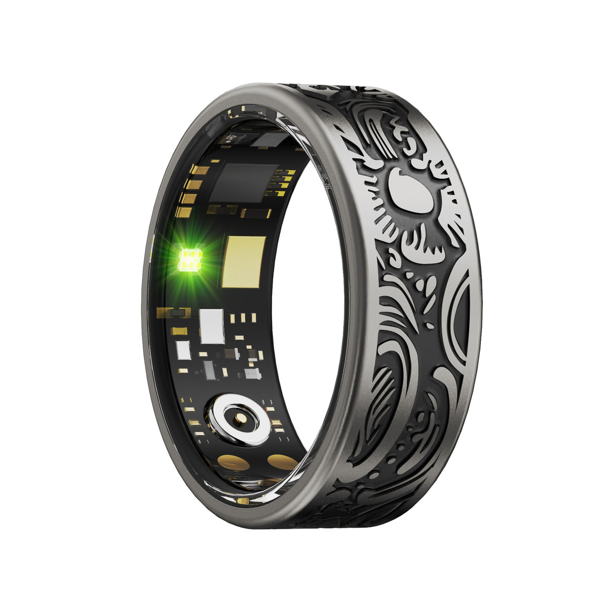 Retro Style Smart Ring Heart Rate And Blood Pressure