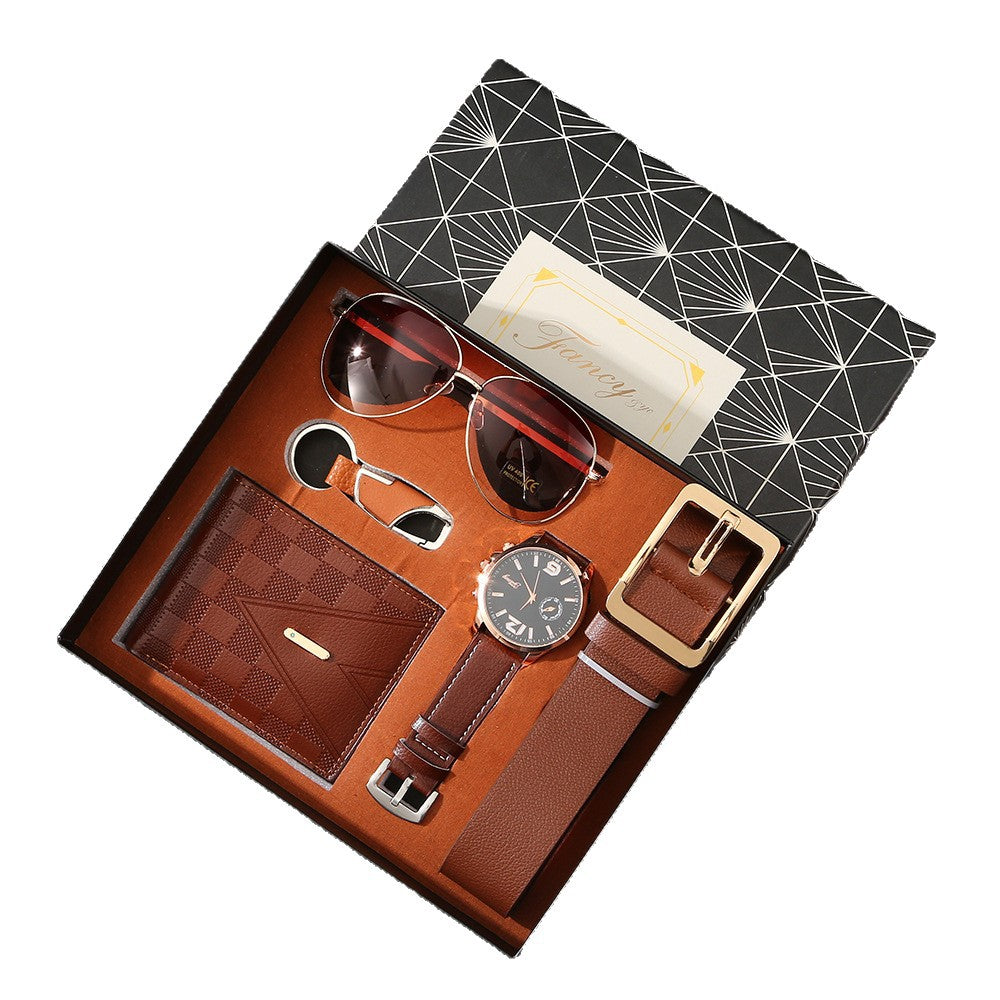 Mens Leather Wallet Belt Watch And Sunglasses As Gift Items