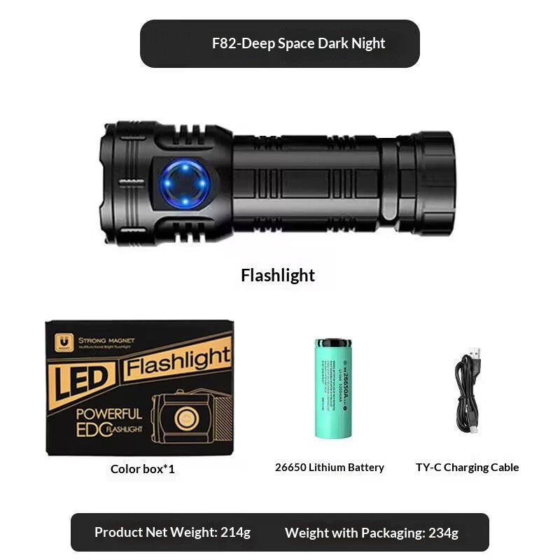 Bright Eight-Eye Monster High-Intensity Flashlight Rechargeable For Outdoor Use