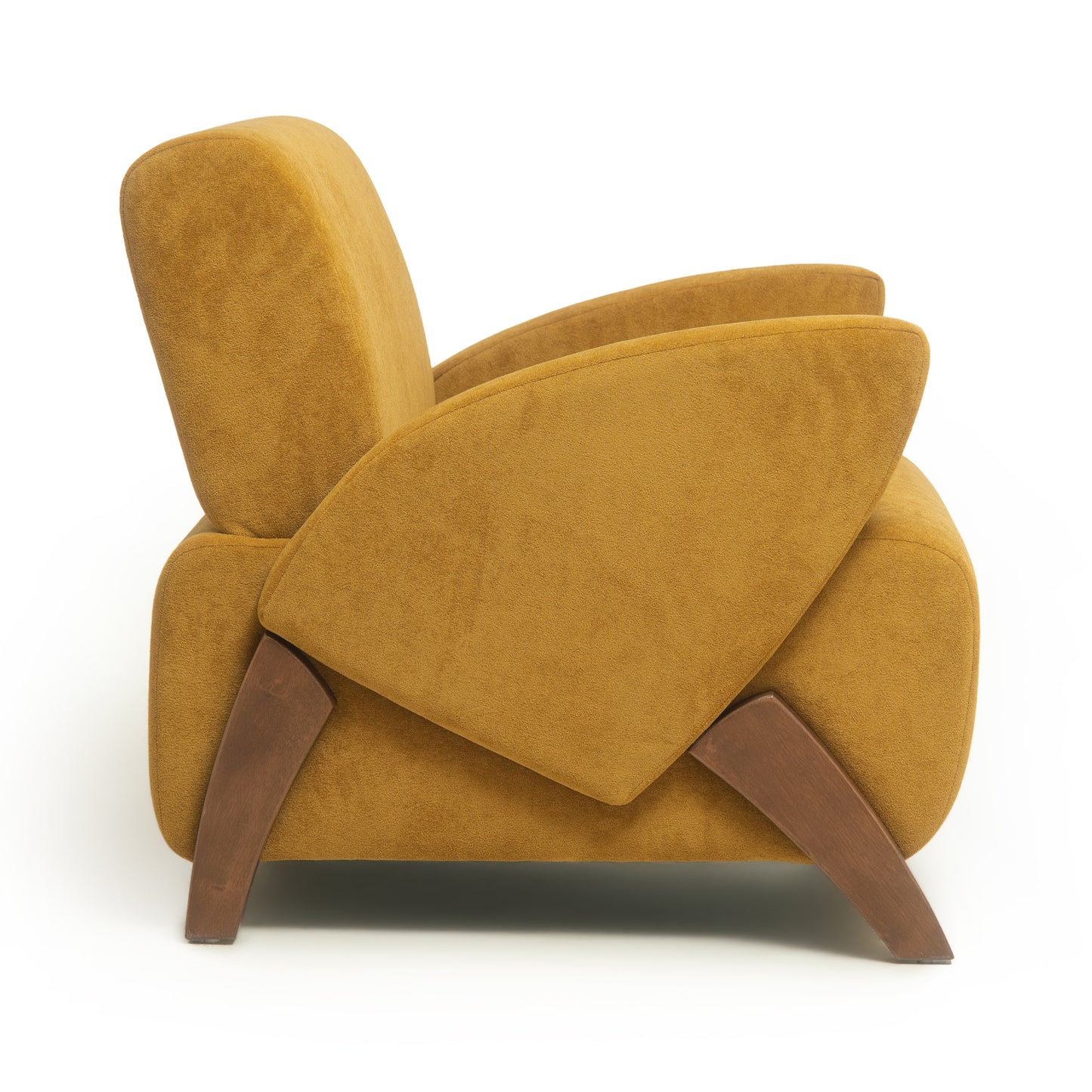 Lounge Chair, Accent Chair,28.15-inch Velvet Fabric Decorative Sofa, With Four Birch Legs, Suitable For Living Room, Study, Office Or Leisure Area, Turmeric