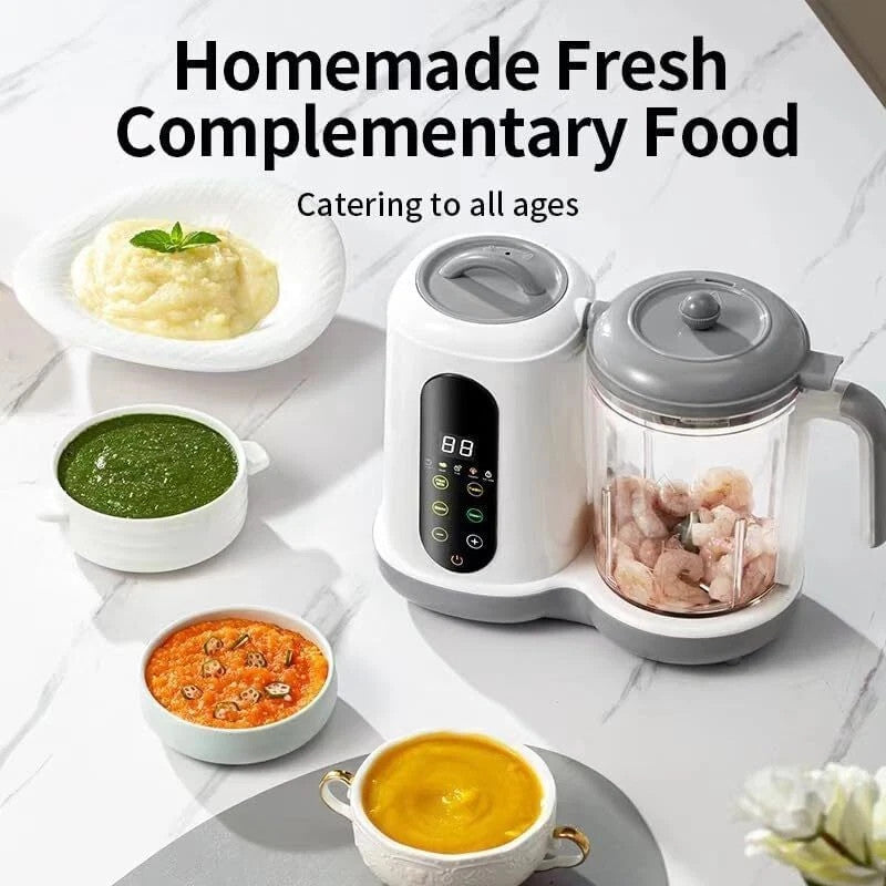 450W Baby Food Maker With Steamer Blender Auto Clean LED Touch Panel UK Shipment