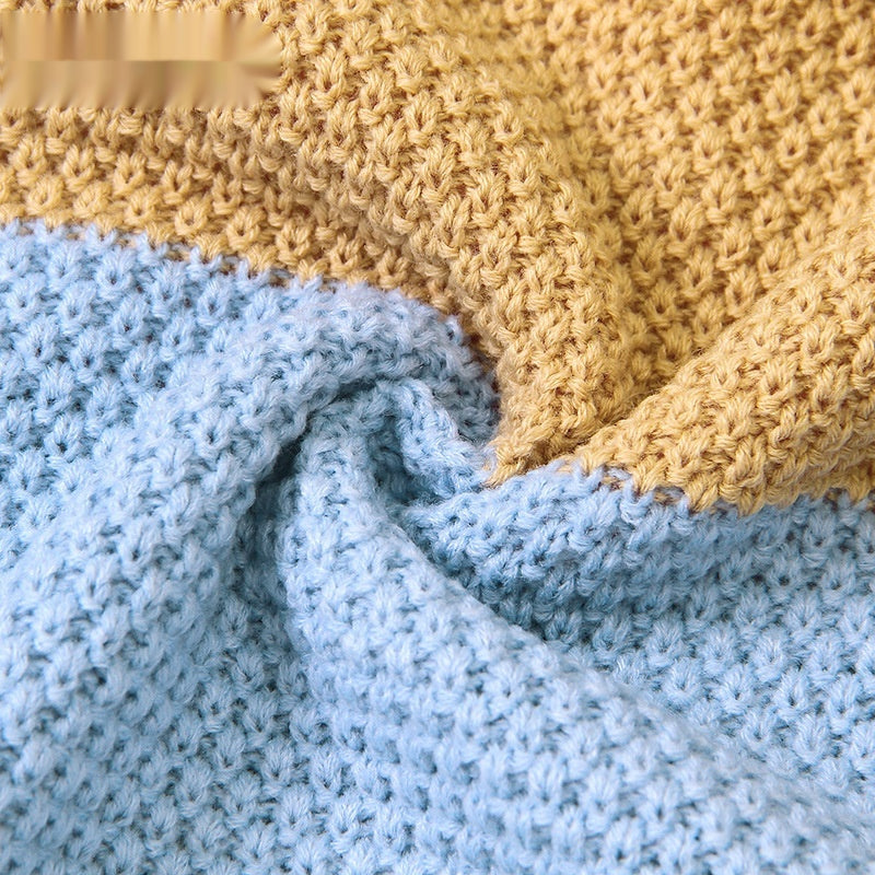 INS Best-selling Knitted Rainbow Swaddle Blanket For Boys And Girls