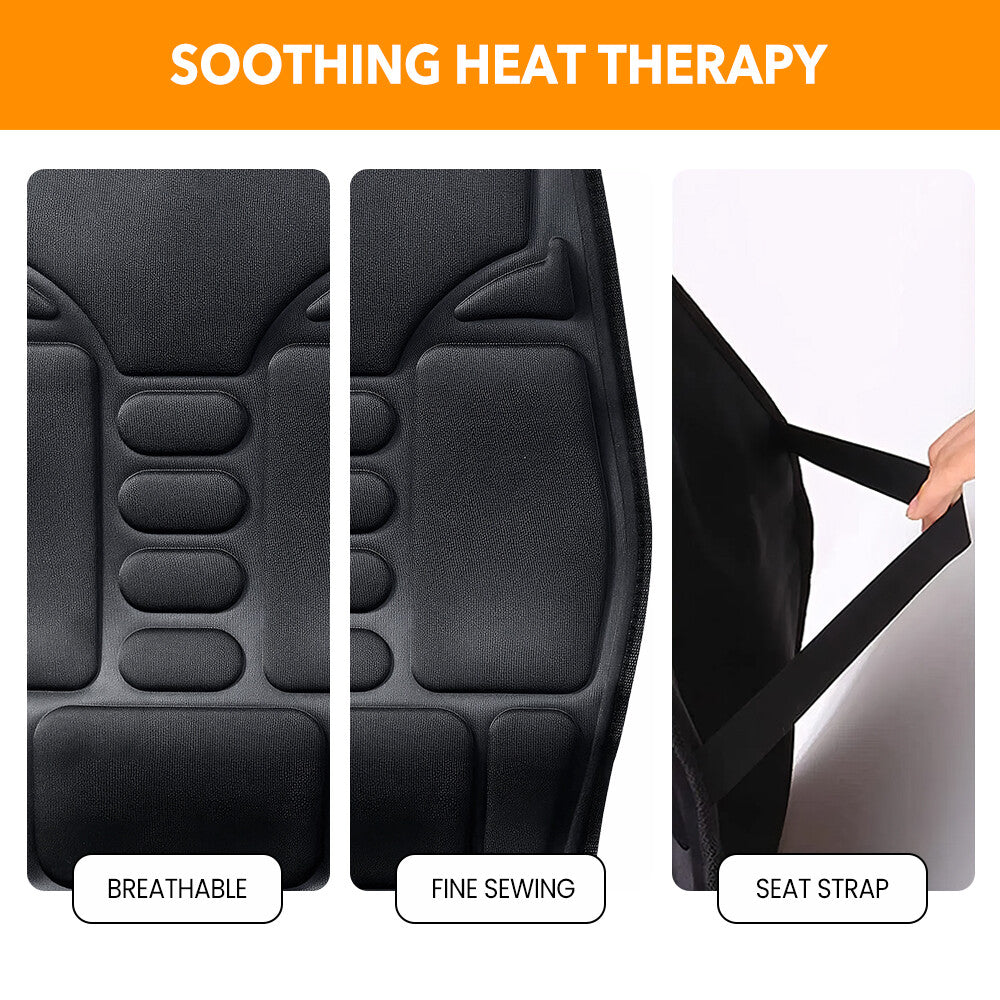 Massage Cushion Full Back Car Home Chair Seat Pad Mat 8 Modes Neck Heat Massager