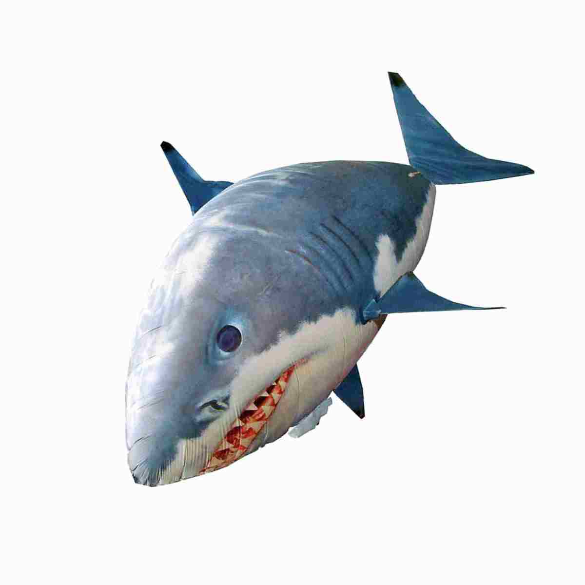 Remote Control Flying Shark Inflated RC Inflatable Balloon Toy Kids Gift (Blue Shark)