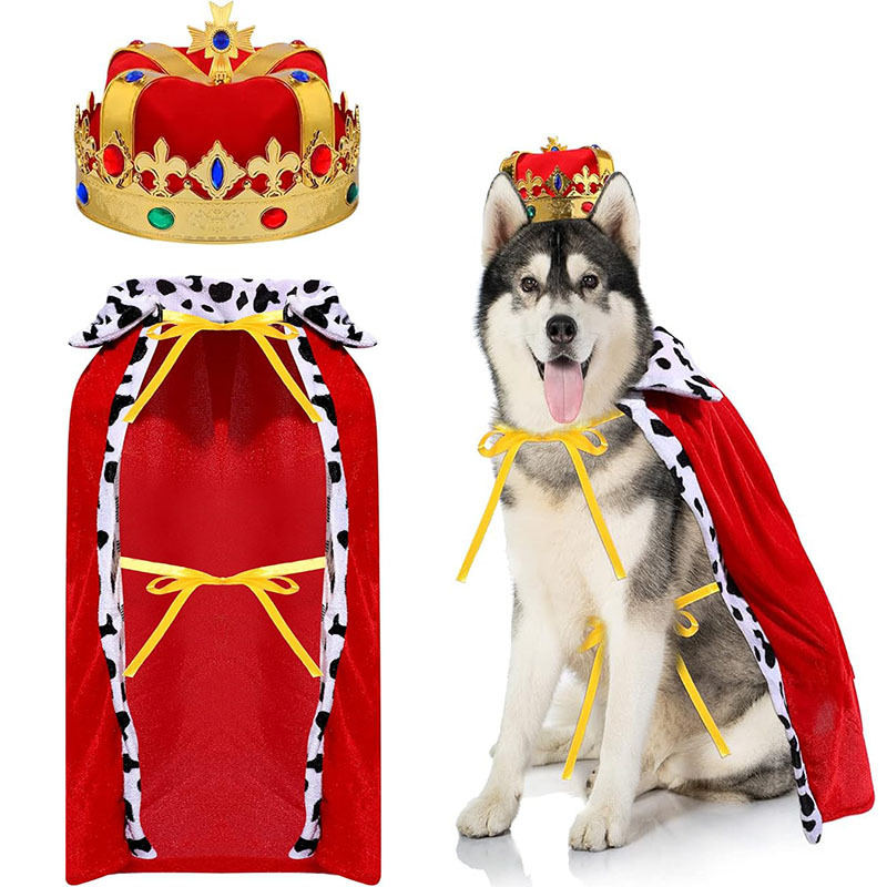 Pet Cloak And Crown King Role-Play Costume Set