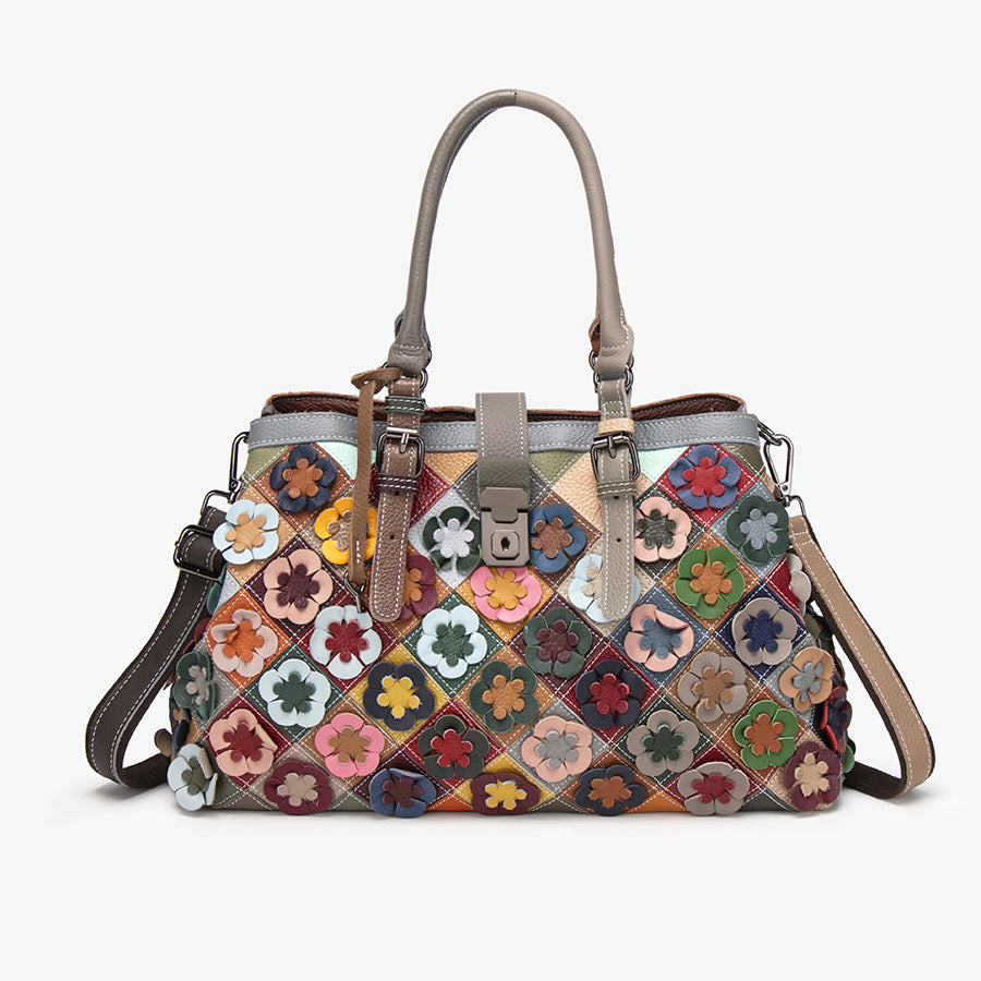 High-fashion Patchwork Floral One-shoulder Crossbody Bag For Women