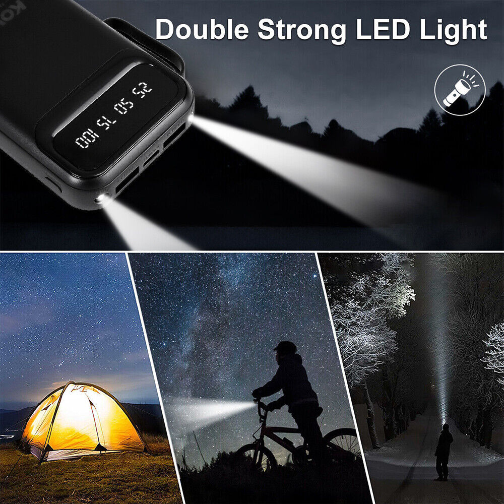3o000mAh Power Bank, Fast USB Charger, External Battery For Mobile Phones DE