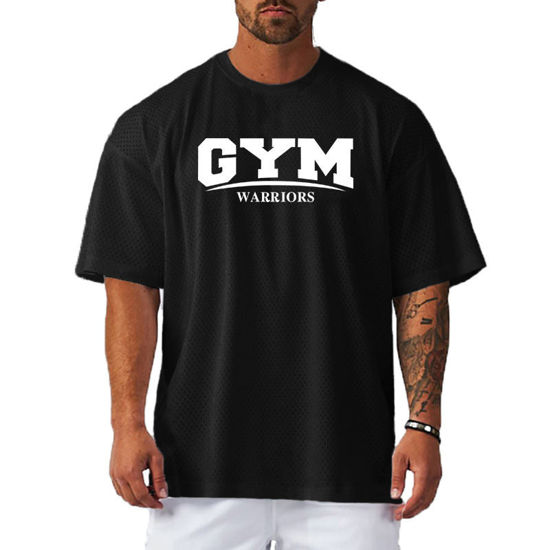 Fitness T-shirt Mesh Fashion Casual Top Men