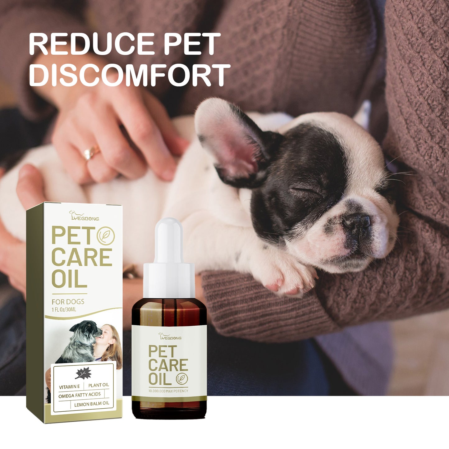 Dog Pet Care Oil With Lemon Balm Oil Fatty Acids, Joint & Muscle Relief Supplement Oil For Canine Mobility Support