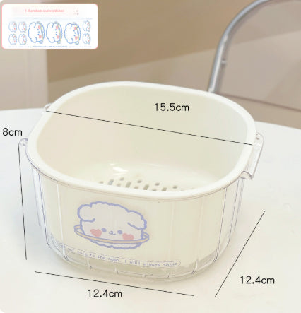 Kitchen Drain Basket-White-Small-1 pcs