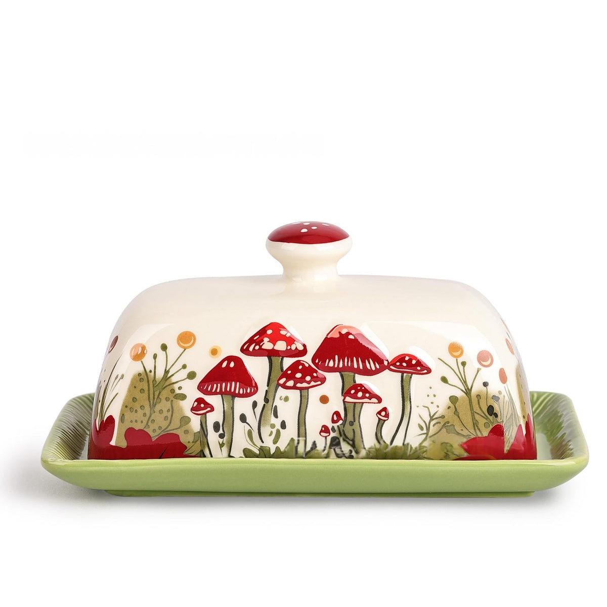 Mushroom-shaped Ceramic Butter Dish Kitchen Cheese And Dairy Storage Container