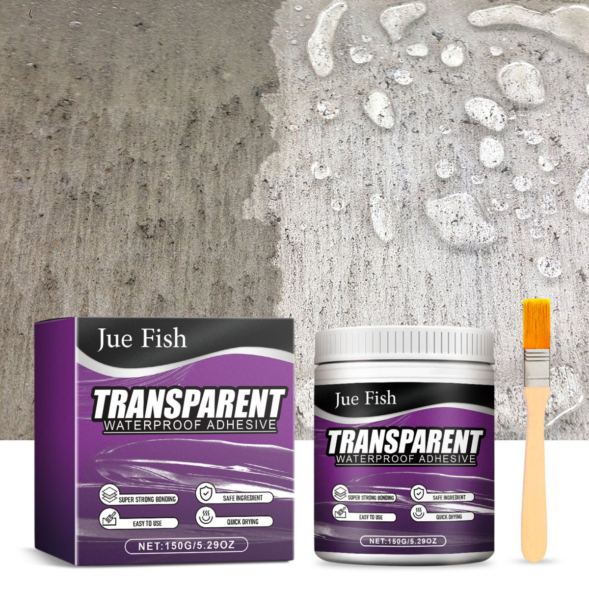 Cross-border Jue-fish Transparent Waterproof Adhesive For Balcony, Kitchen, Exterior Wall, And Roof Leak Repair Without The Need To Remove Tiles.