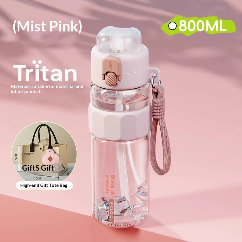 Summer Outdoor Mens Water Bottle With Straw