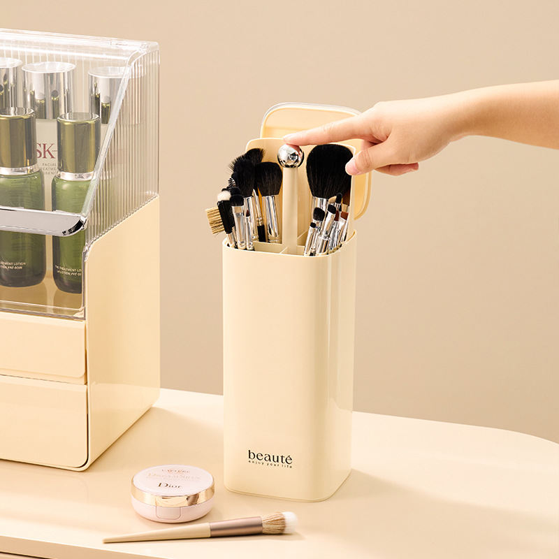 Large Capacity Light Luxury Automatic Lifting Makeup Brush Can