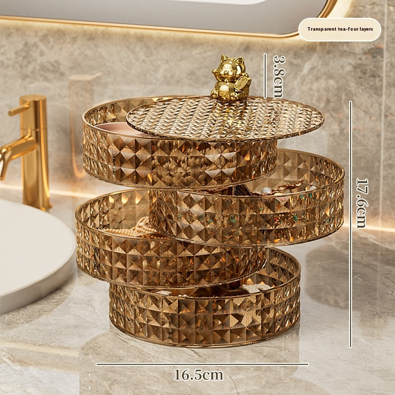 Fruit Plate Makeup Storage Box Student Household Dormitory Rotating Jewelry Organizing Rack